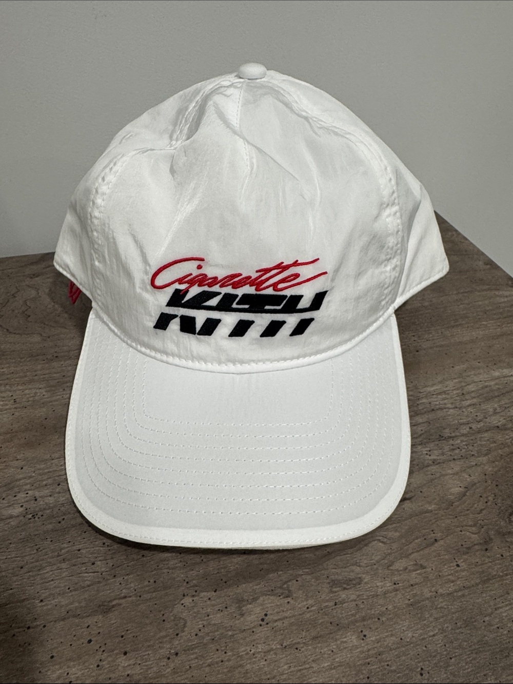 Kith White Baseball Cap with Red & Black Embroidery